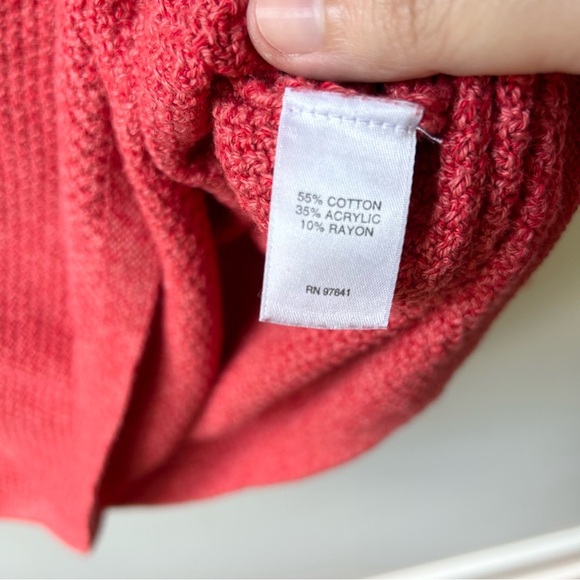 J Jill red v neck knit sweater - Picture 4 of 8